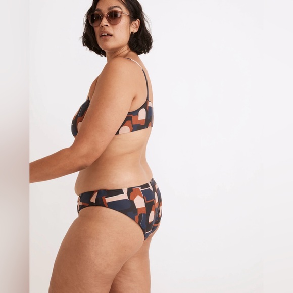 Brand New! Madewell Second Wave Classic Cheeky Bikini Bottom/Color Collage NWT - Picture 3 of 7